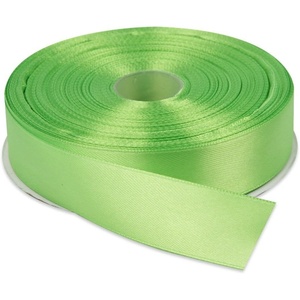 image:image1 Inch x 50 Yards Double Face Solid Satin Ribbon Roll Apple Green