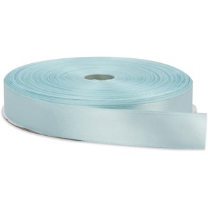 image:image1 Inch x 50 Yards Double Face Solid Satin Ribbon Roll Baby Blue