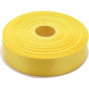 image:image1 Inch x 50 Yards Double Face Solid Satin Ribbon Roll Yellow