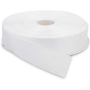 image:image1 Inch x 50 Yards Double Face Solid Grosgrain Ribbon Roll White