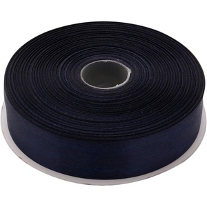 image:image1 Inch x 50 Yards Double Face Solid Satin Ribbon Roll Navy Blue