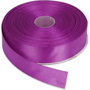 image:image1 Inch x 50 Yards Double Face Solid Satin Ribbon Roll Purple