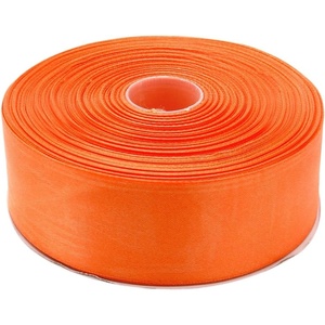 image:image112 Inches x 50 Yards Double Face Solid Satin Ribbon Roll Orange