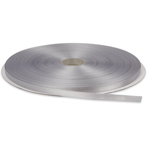 image:image14 Inches x 100 Yards Double Face Solid Satin Ribbon Roll Silver