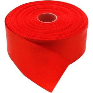 image:image2 Inches x 50 Yards Double Face Solid Satin Ribbon Roll Red
