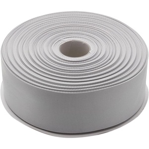 image:imageTopenca Supplies 112 Inches x 50 Yards Double Face Solid Grosgrain Ribbon Roll Silver