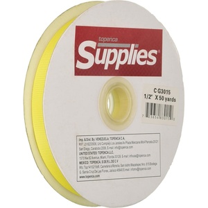image:imageTopenca Supplies 12 Inches x 50 Yards Double Face Solid Grosgrain Ribbon Roll Lemon Yellow