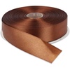 image:image1 Inch x 50 Yards Double Face Solid Satin Ribbon Roll Brown