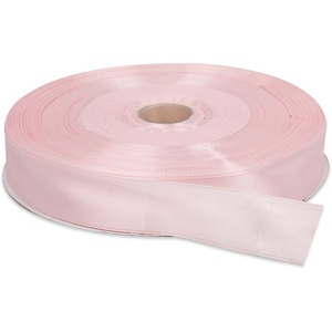 image:image1 Inch x 100 Yards Double Face Solid Satin Ribbon Roll Baby Pink